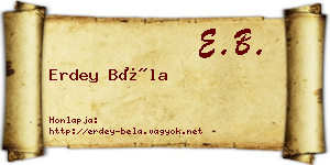 Erdey Béla névjegykártya